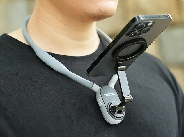 Creative Magnetic Neck Mount for Phones - Quick Release, Shock Absorption, and Versatile Shooting for iPhone and Android