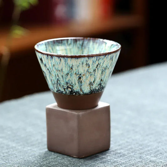 terra cyan jap pottery cup