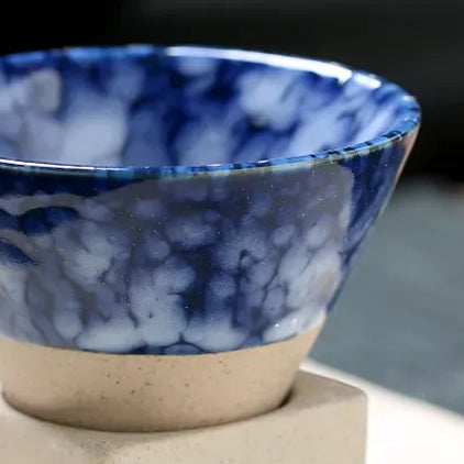 blue velvet jap pottery cup