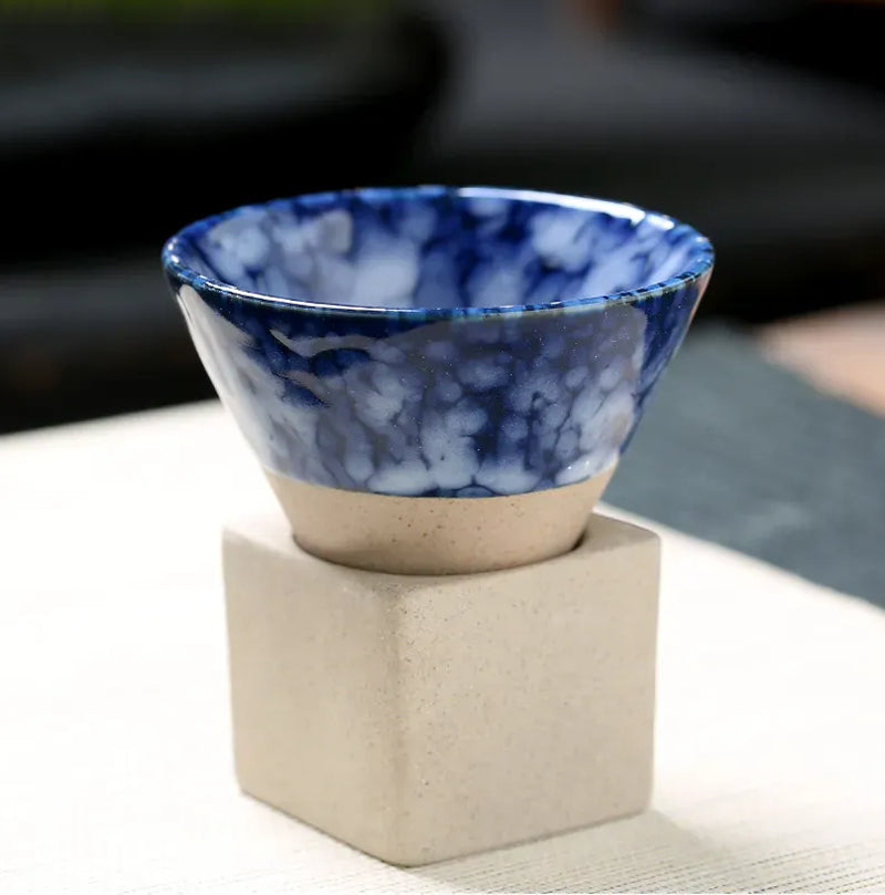 blue velvet jap pottery cup