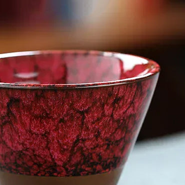 vermelho jap pottery cup